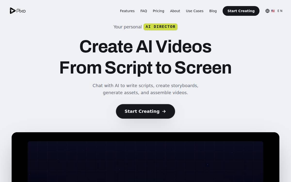 Pixo website preview
