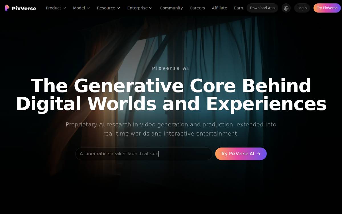 PixVerse website preview