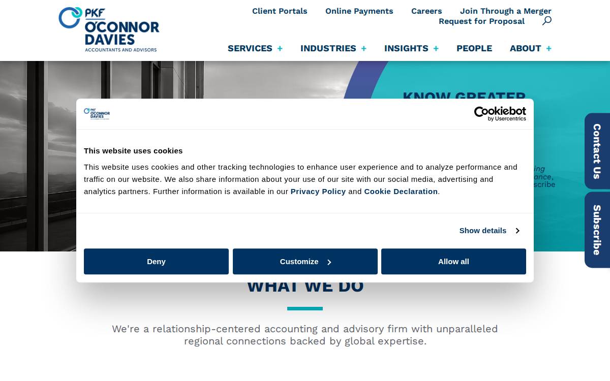 PKF O'Connor Davies website preview