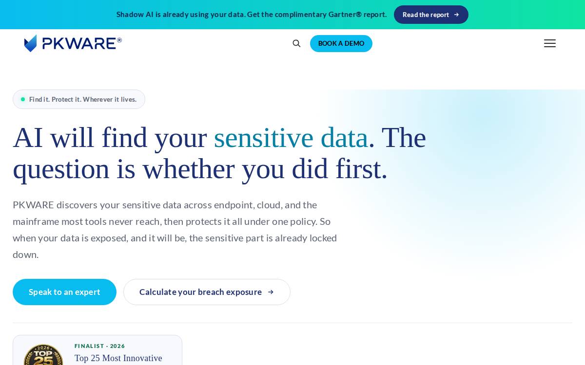 PKWARE website preview
