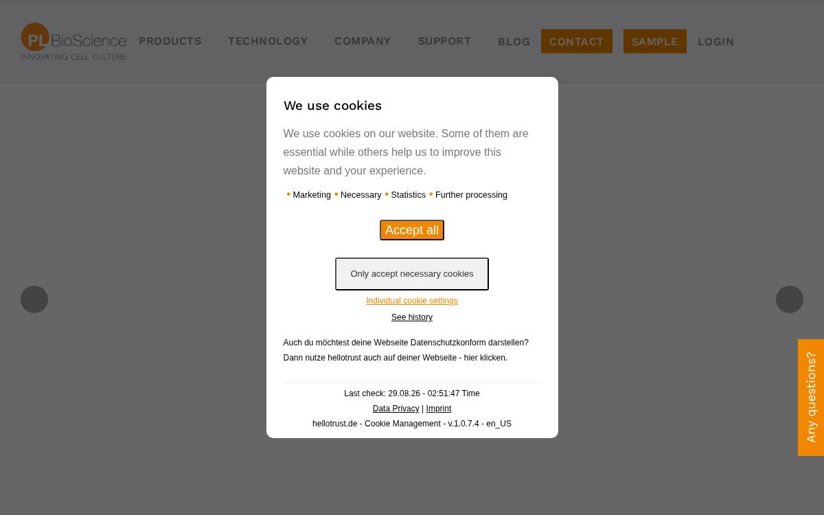 PL BioScience website preview