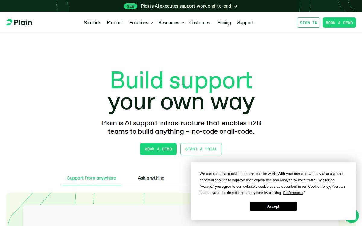 Plain website preview