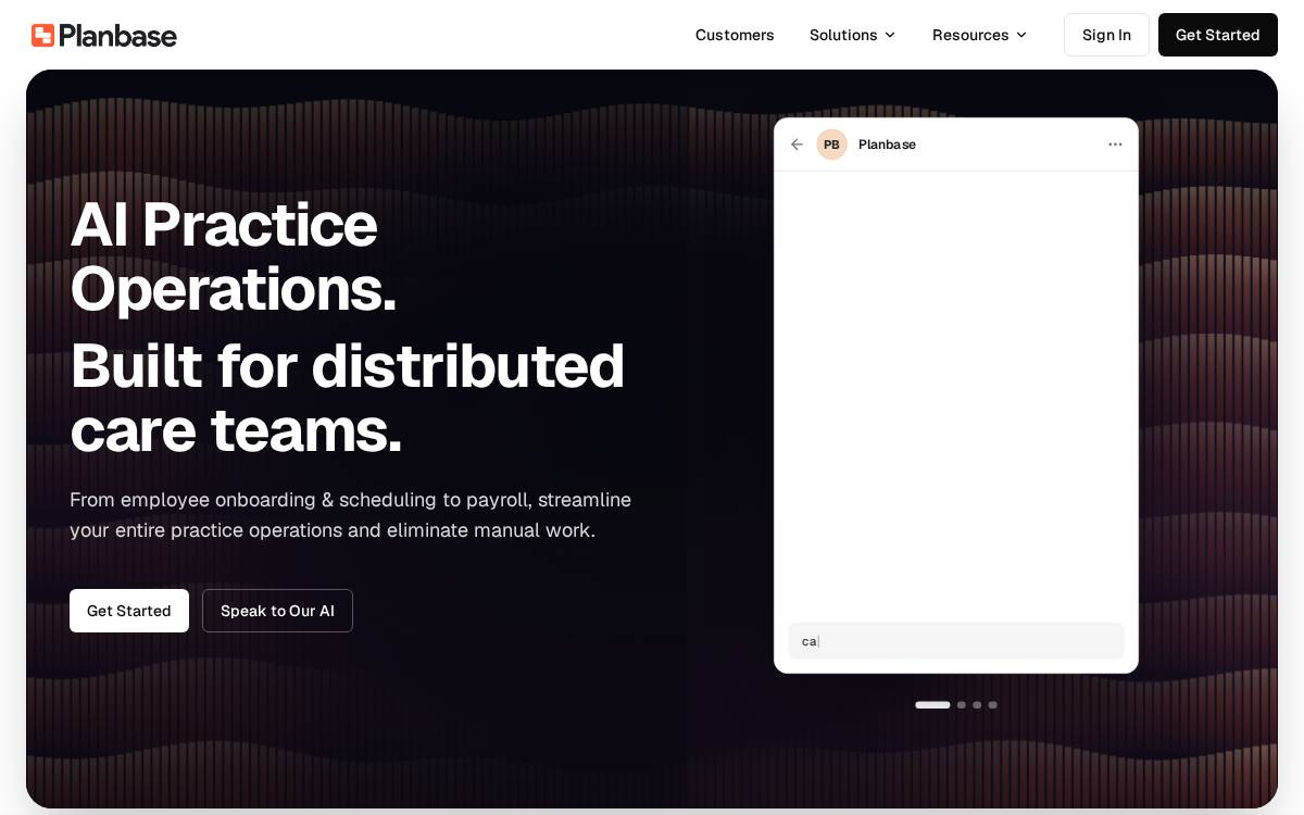 Planbase website preview