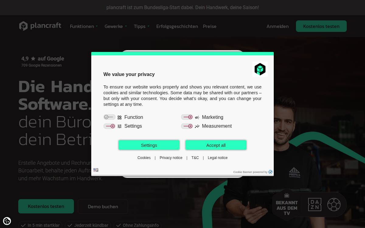 Plancraft website preview