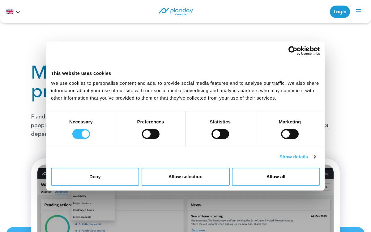 Planday website preview