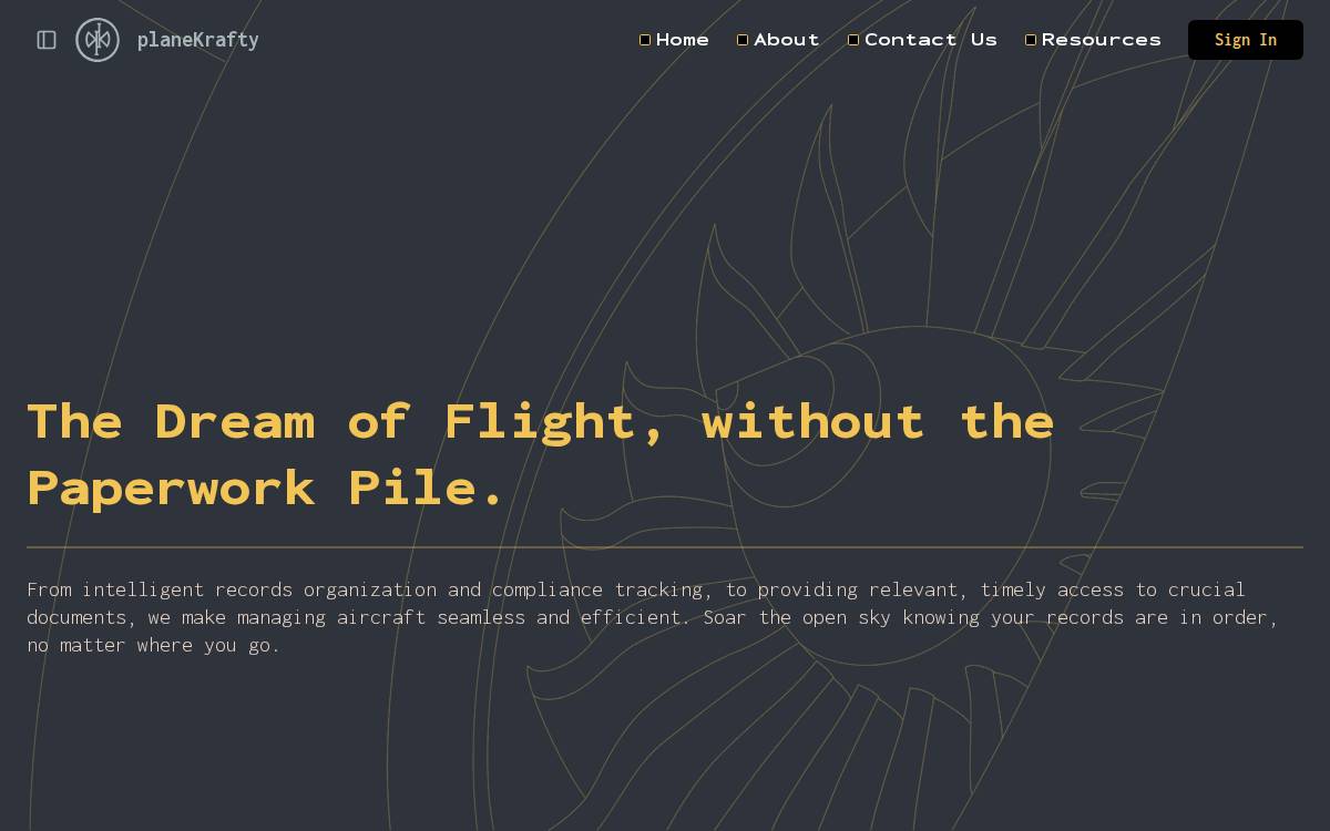 planeKrafty website preview
