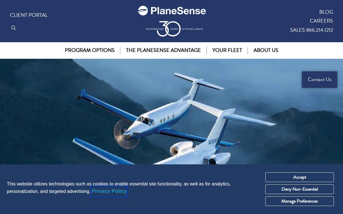 PlaneSense website preview
