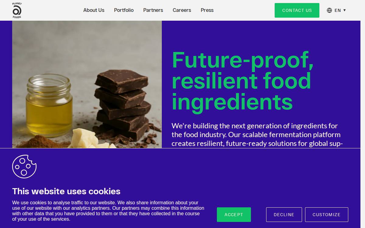 Planet A Foods website preview