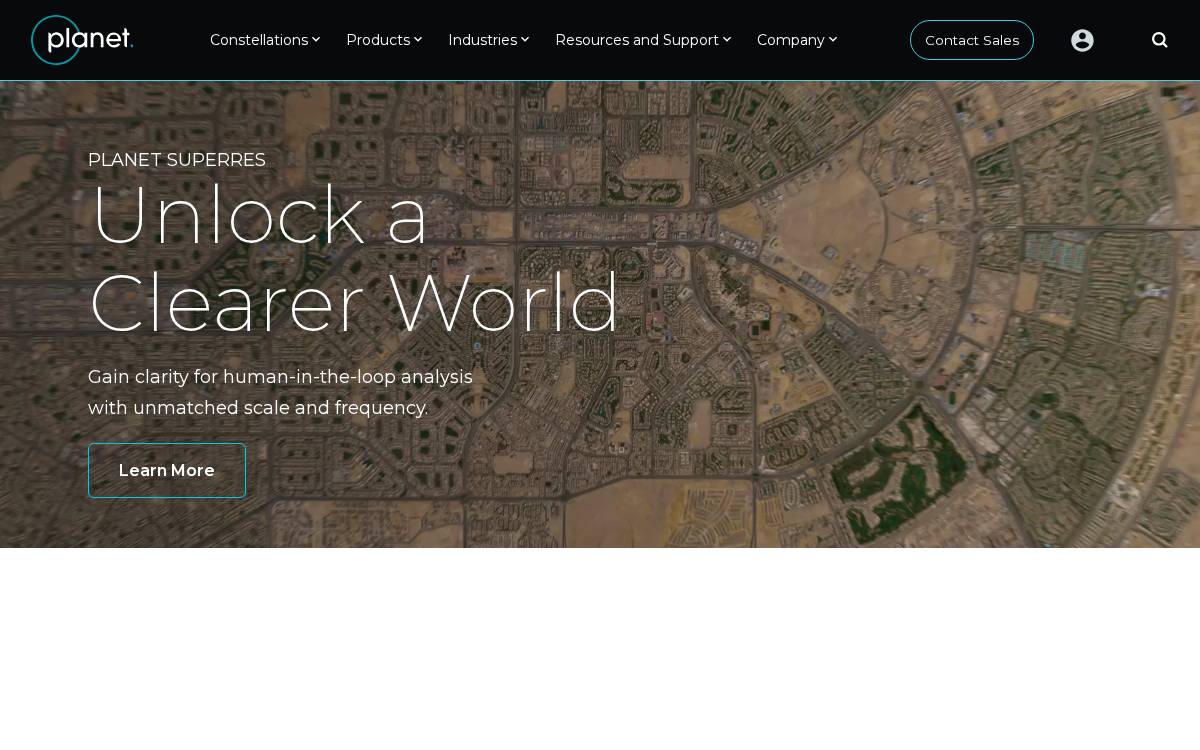 Planet Labs website preview