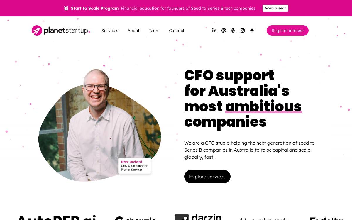 Planet Startup website preview