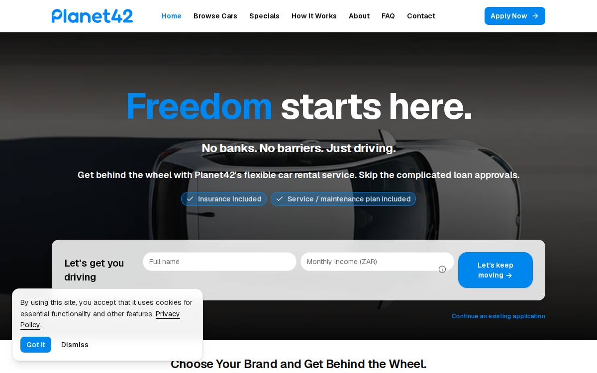 Planet42 website preview