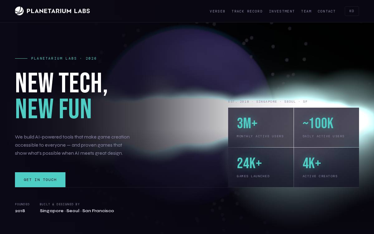 Planetarium website preview
