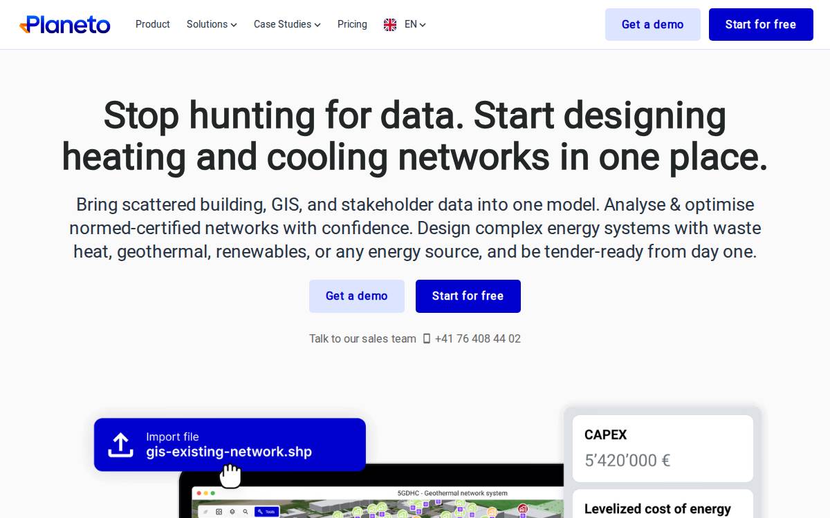 Planeto Energy website preview