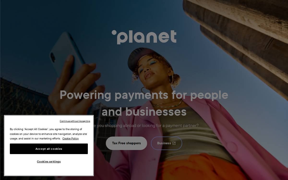 Planetpayment website preview