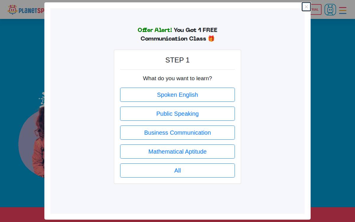 PlanetSpark website preview