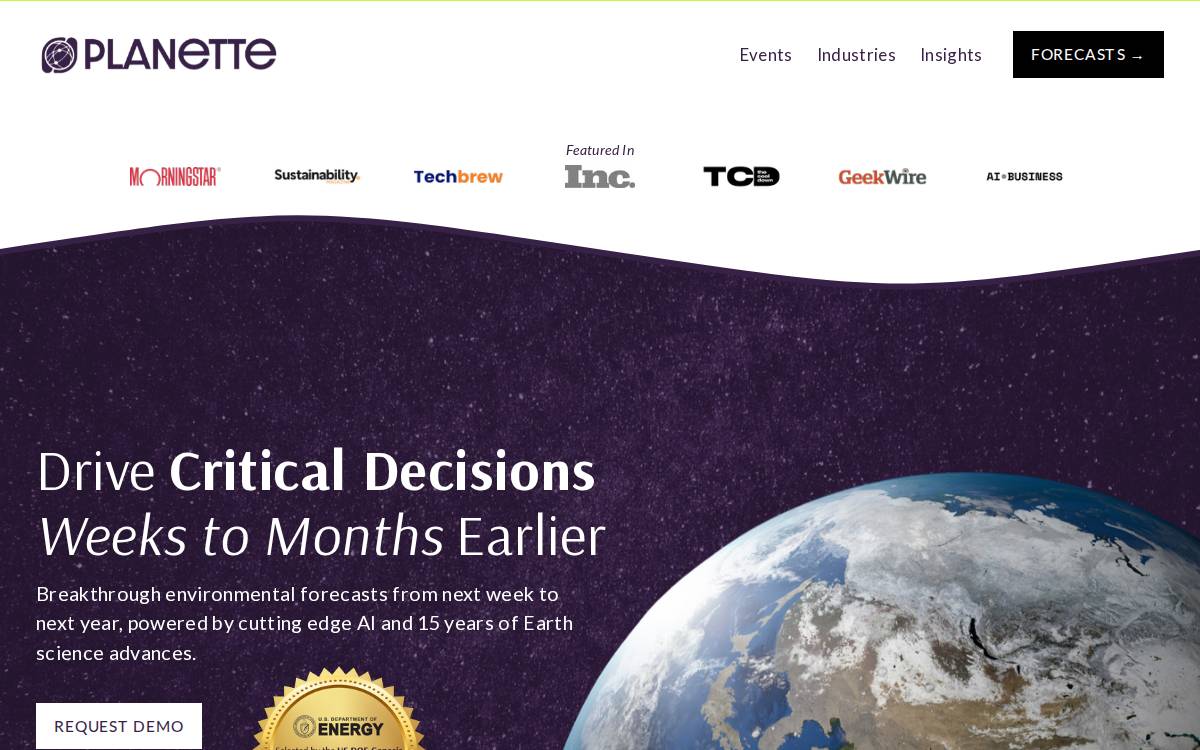 Planette website preview