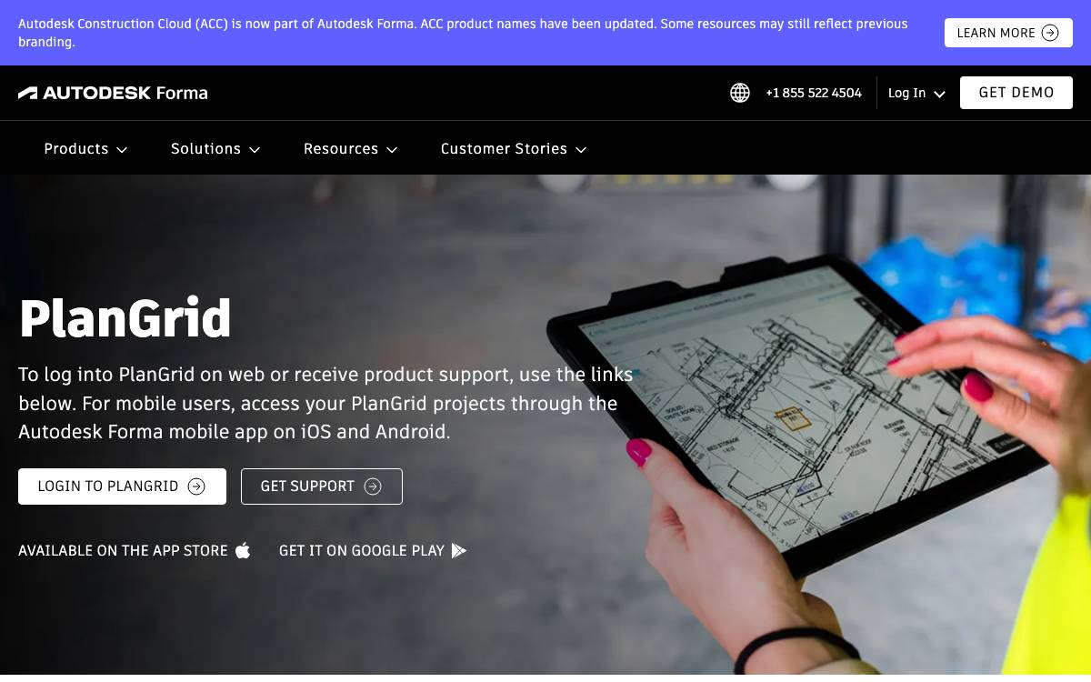 PlanGrid website preview
