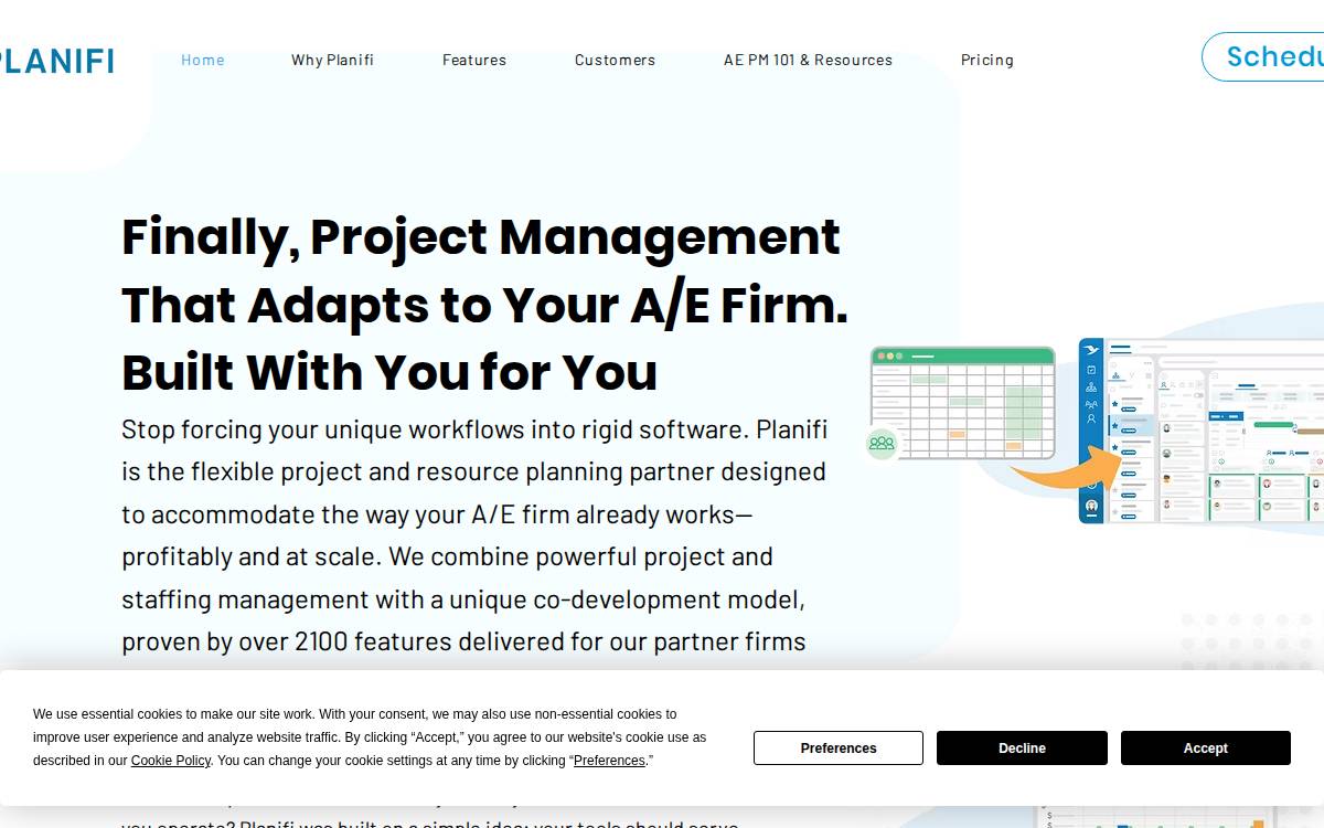 Planifi website preview