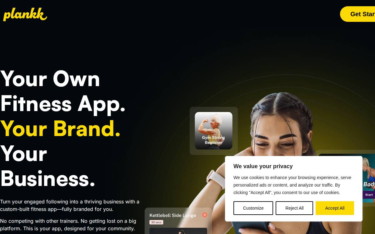Plankk website preview