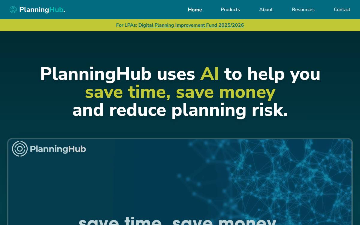 Planning Hub website preview
