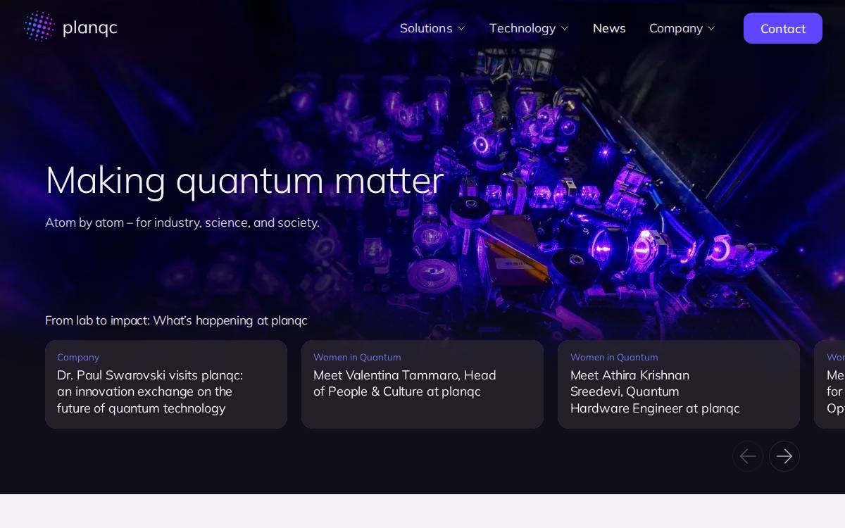 Planqc website preview