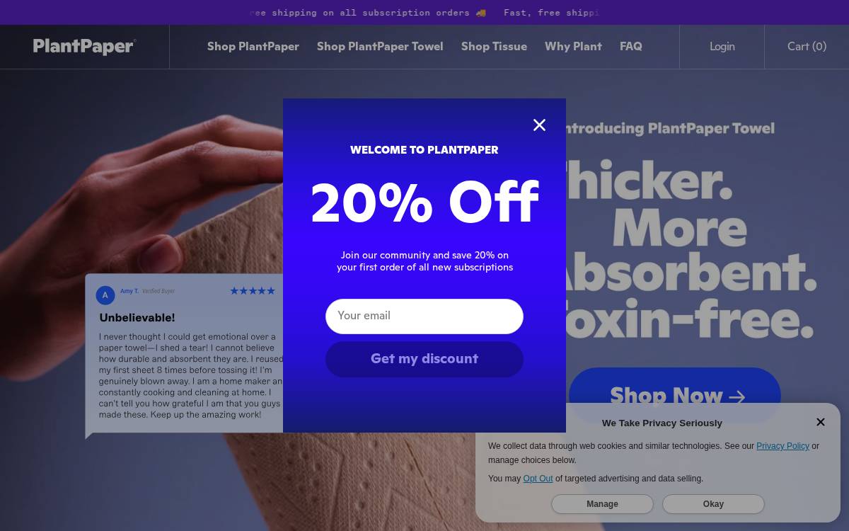 Plant Paper website preview