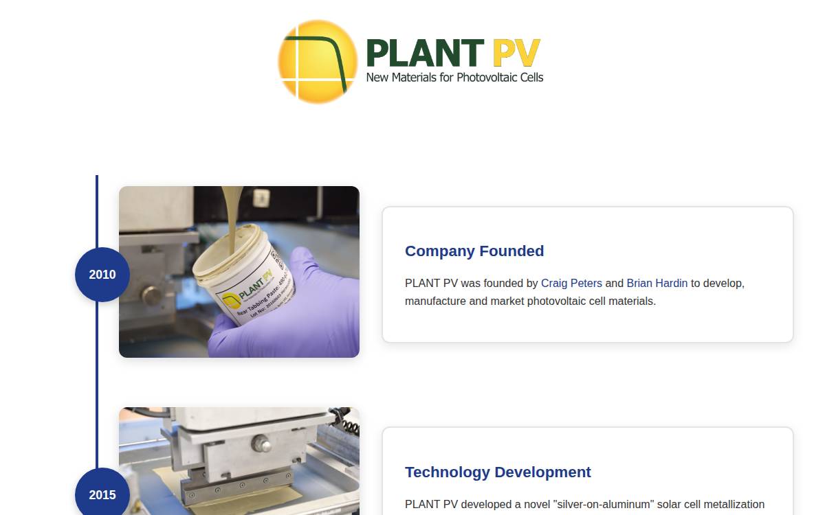 PLANT PV website preview
