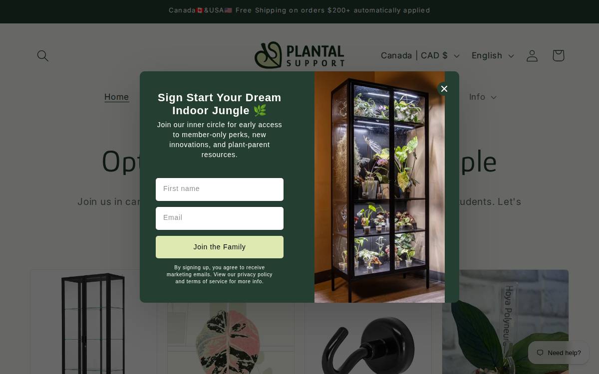 Plantal Support Website website preview