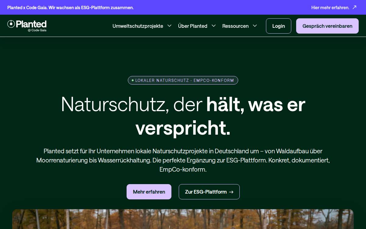 PLANTED website preview