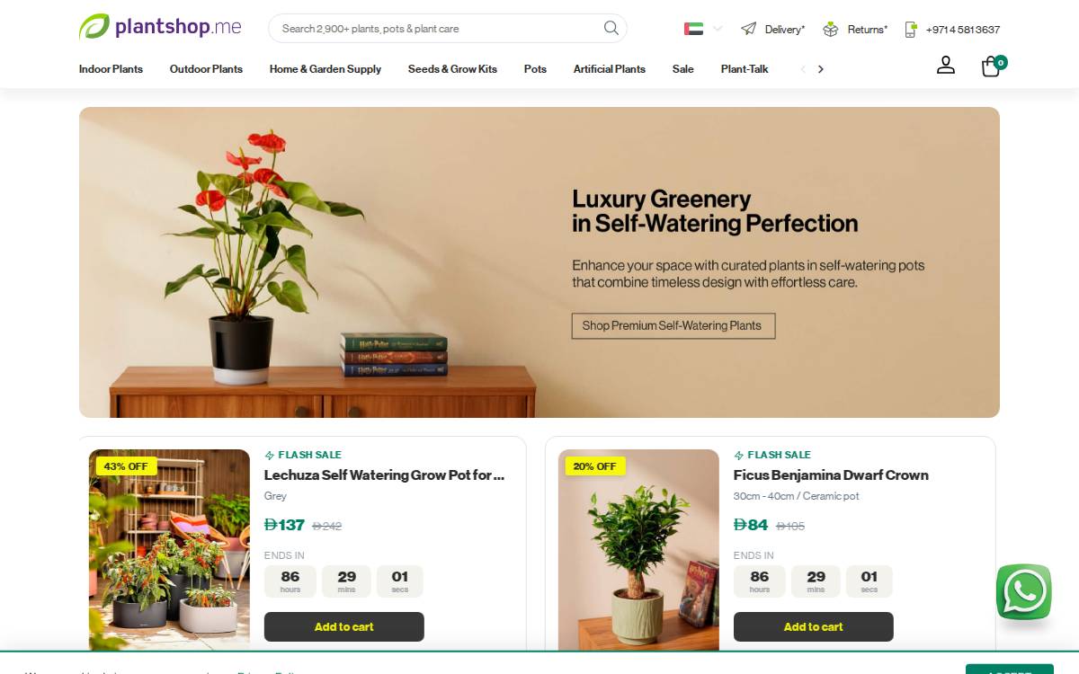 Plantshop website preview