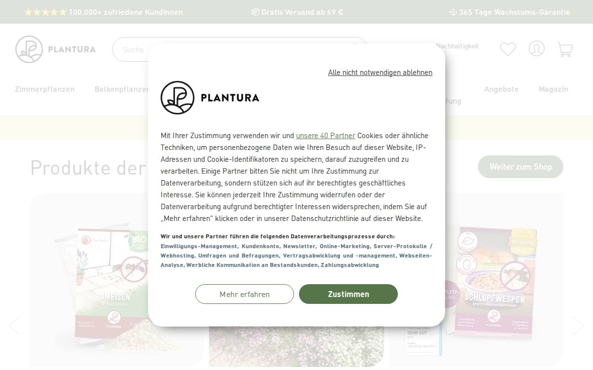 Plantura website preview