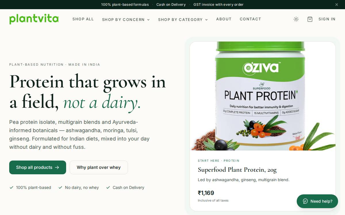 Plantvita website preview