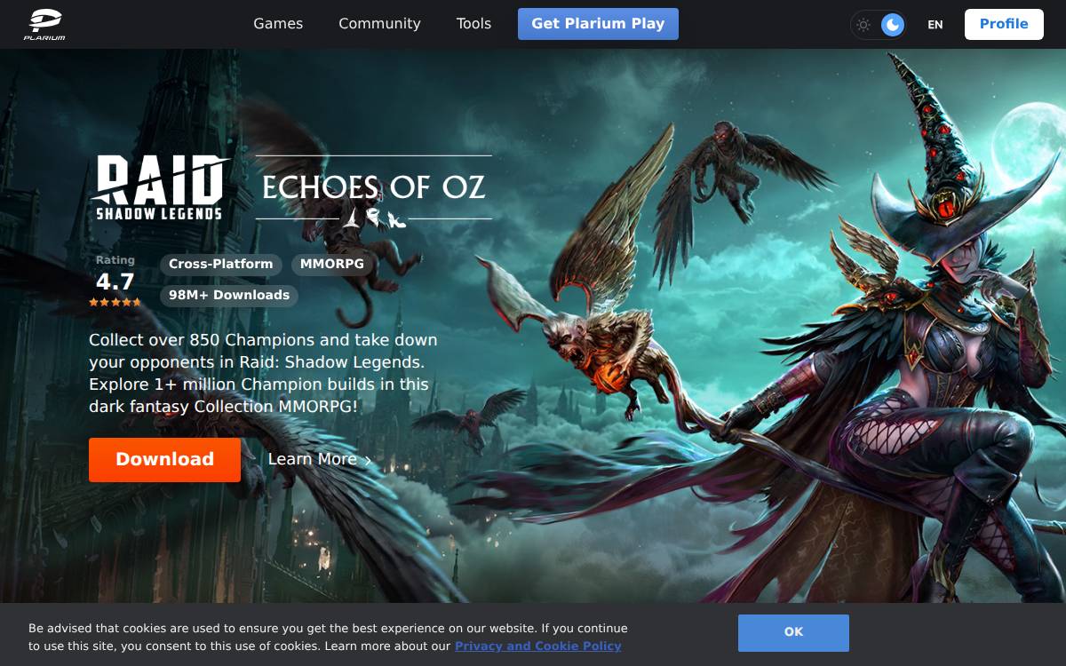 Plarium website preview