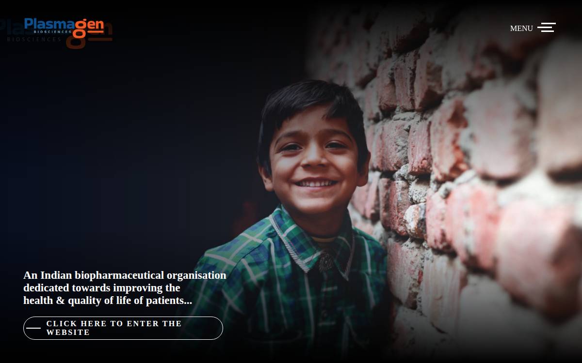 Plasmagen Biosciences website preview