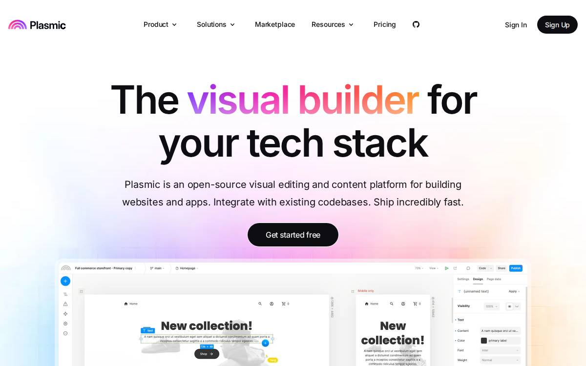 Plasmic website preview