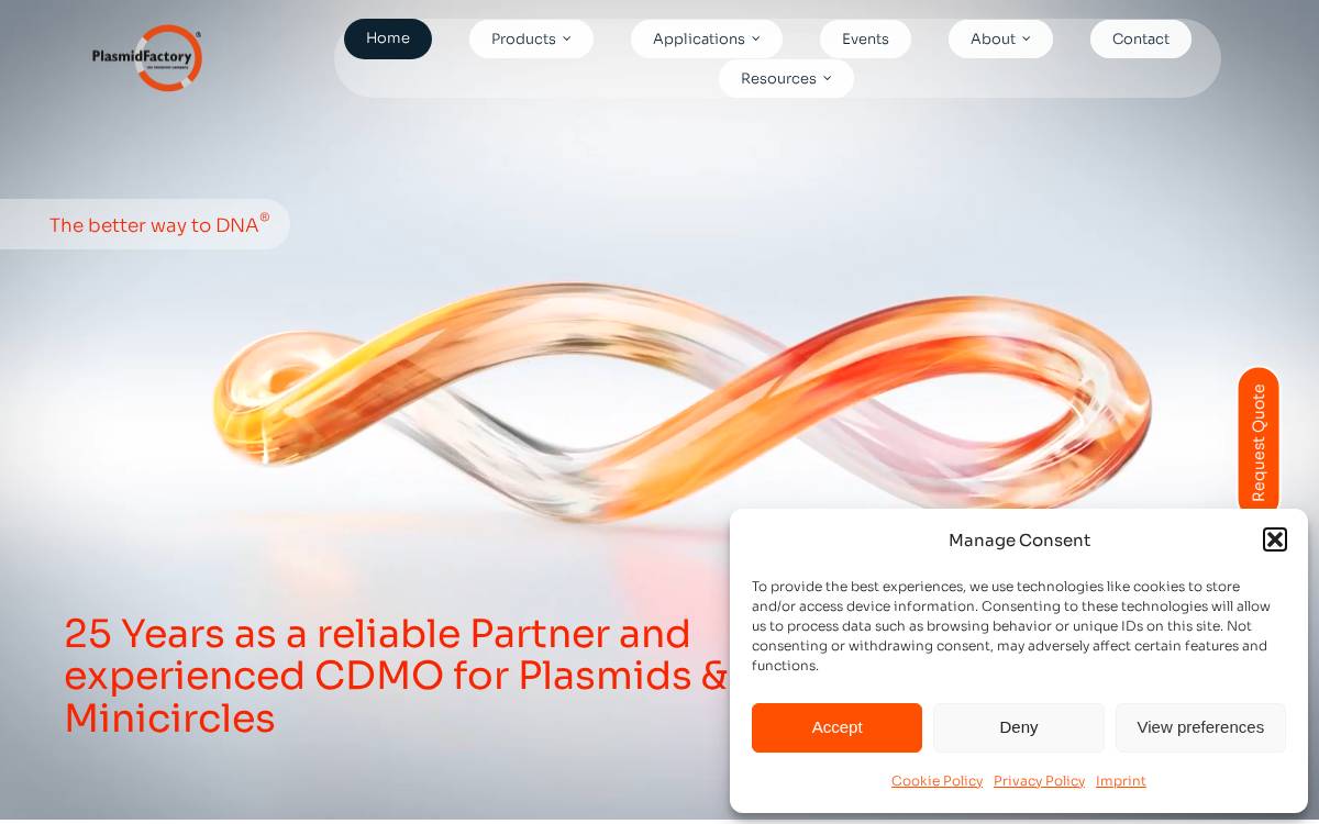 Plasmid Factory website preview