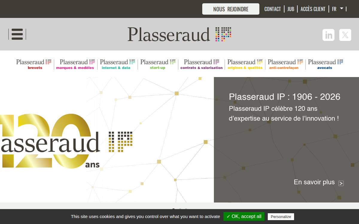 Plasseraud IP website preview