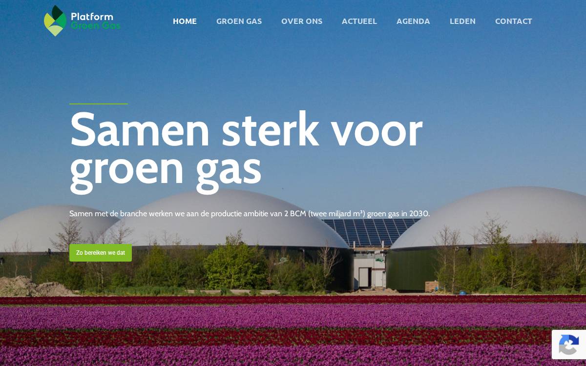 Platform Groen Gas website preview