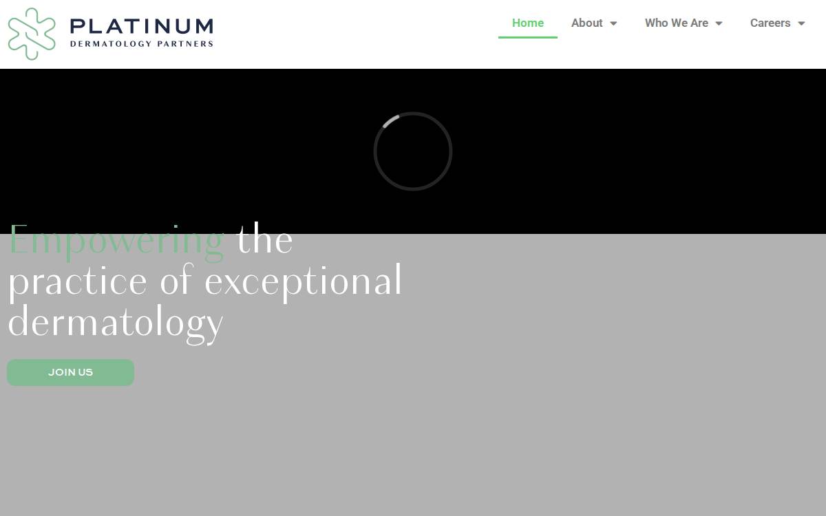 Platinum Dermatology Partners website preview