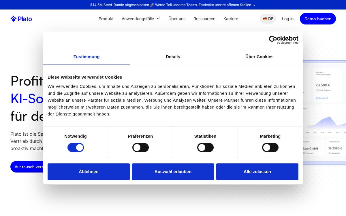 Plato AI website preview
