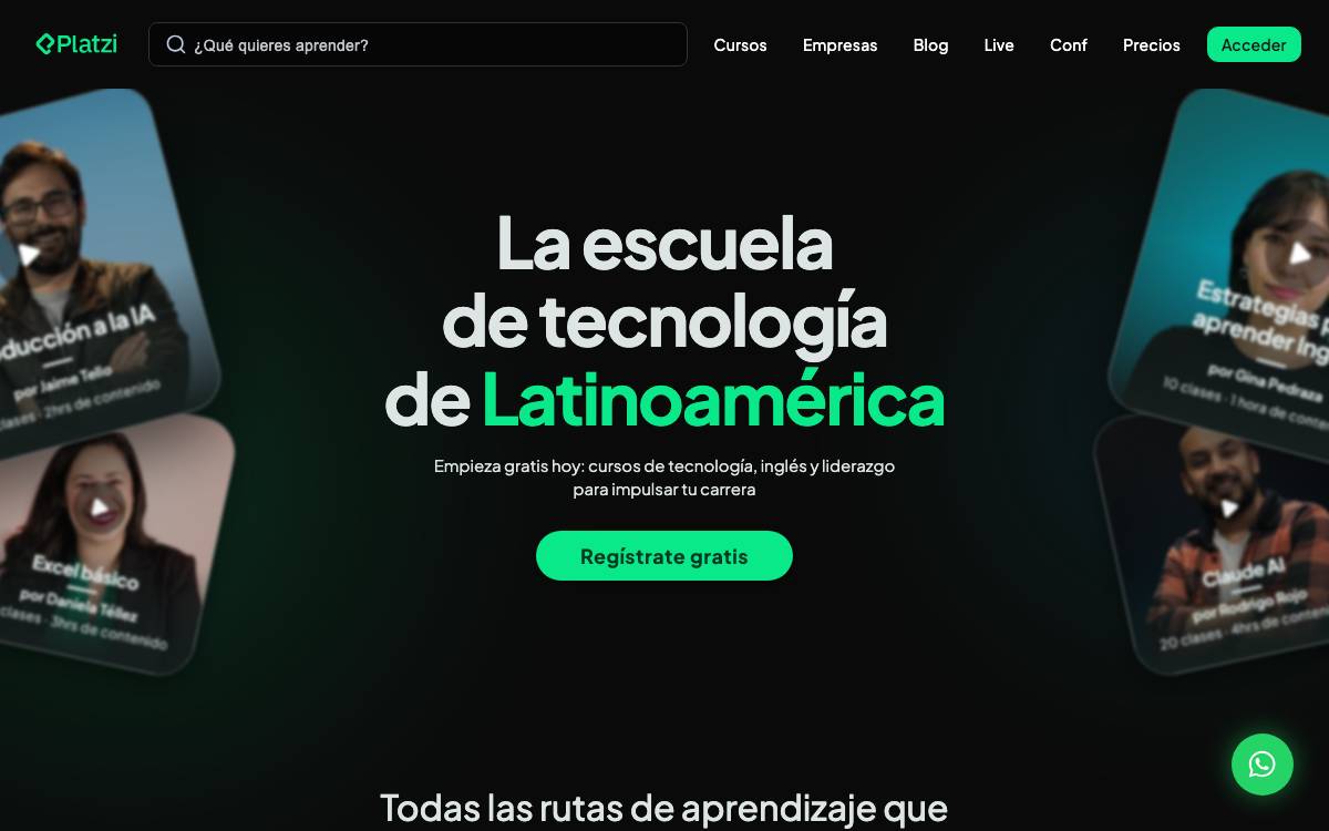 Platzi website preview