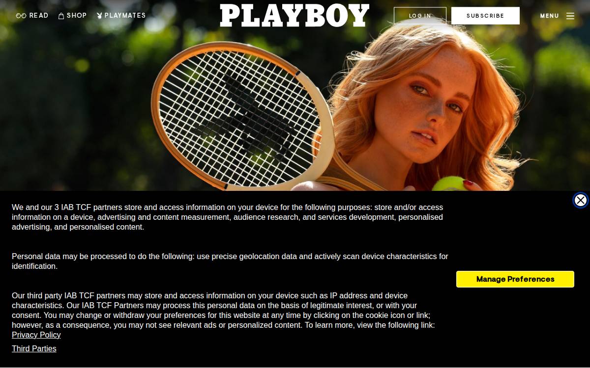 Playboy website preview