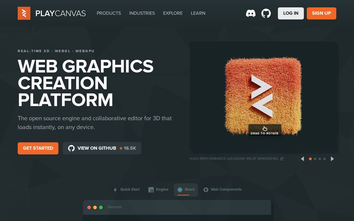 PlayCanvas website preview