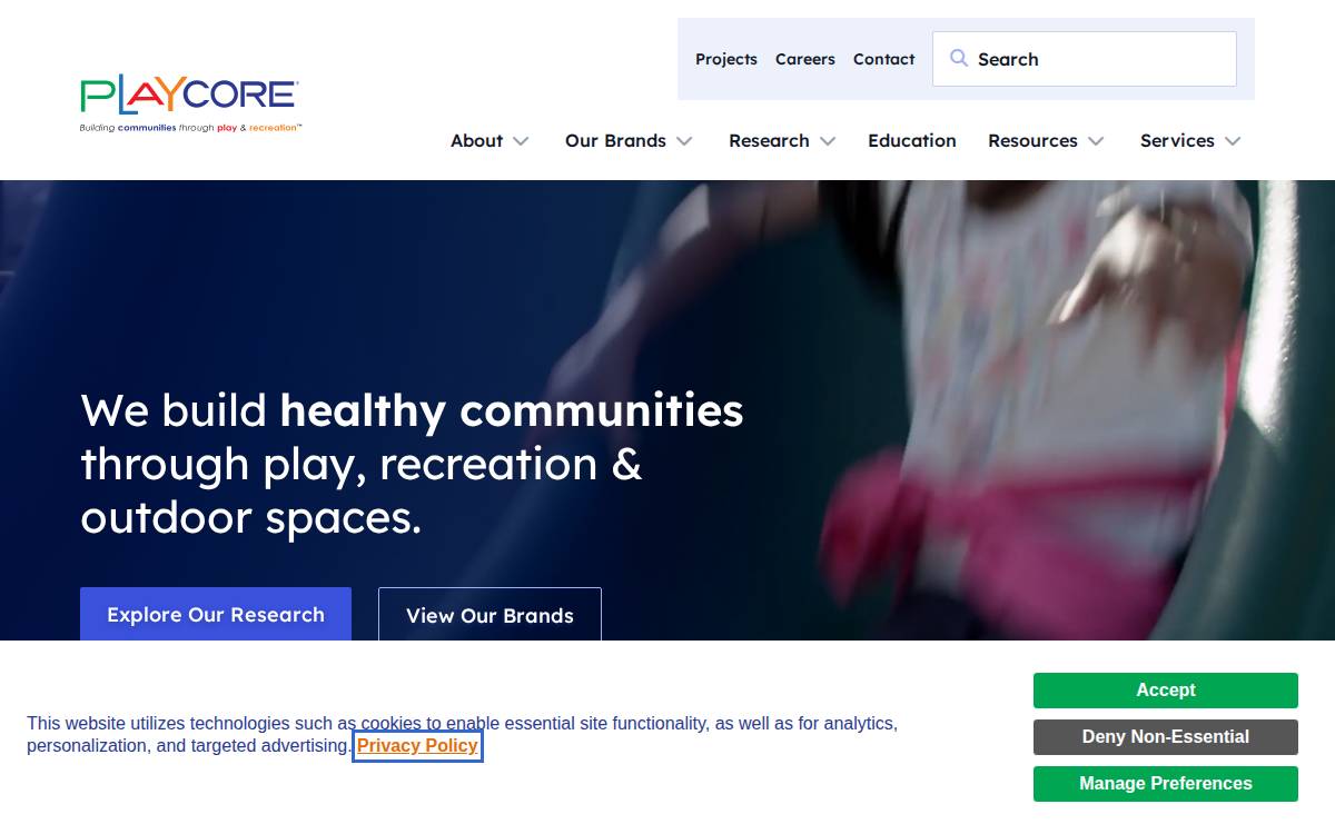 PlayCore website preview