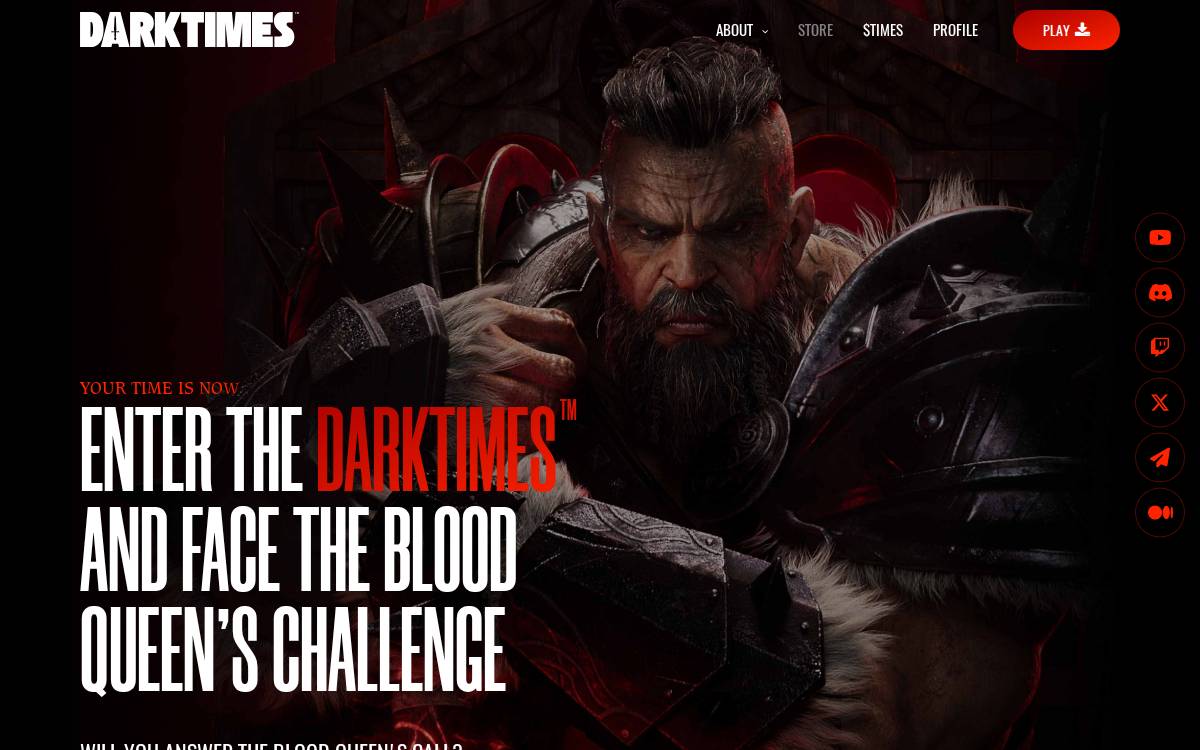Playdarktimes website preview