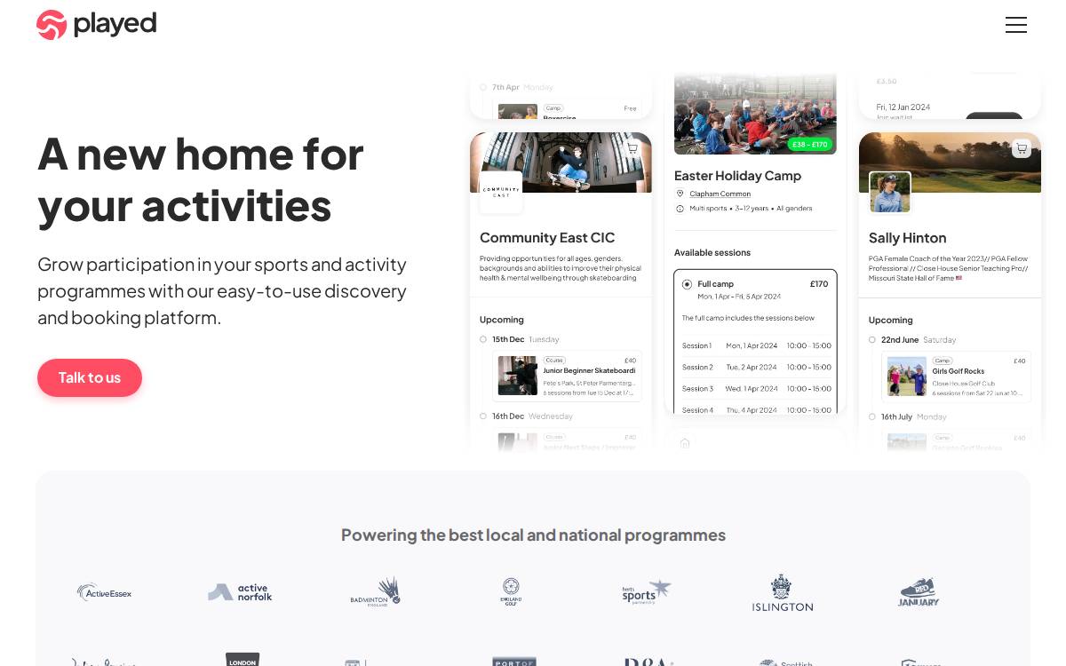Played website preview
