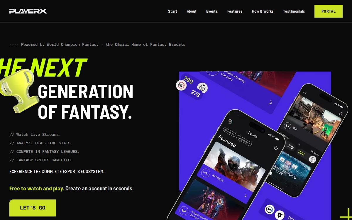PLAYER X website preview