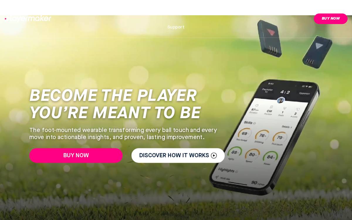 Playermaker website preview