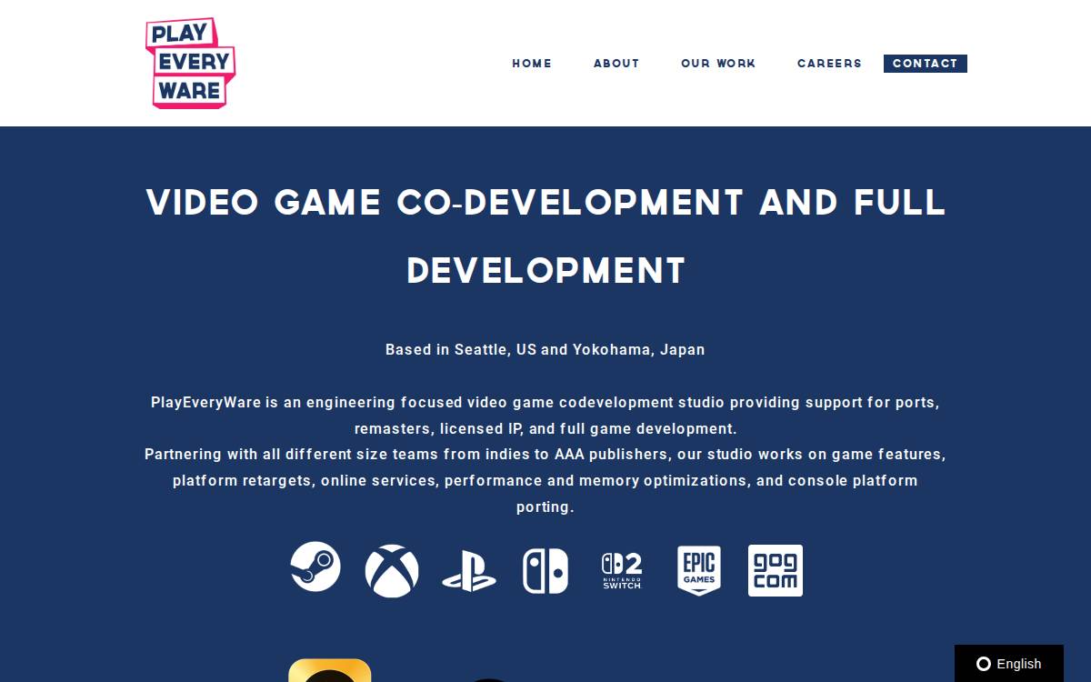PlayEveryWare website preview