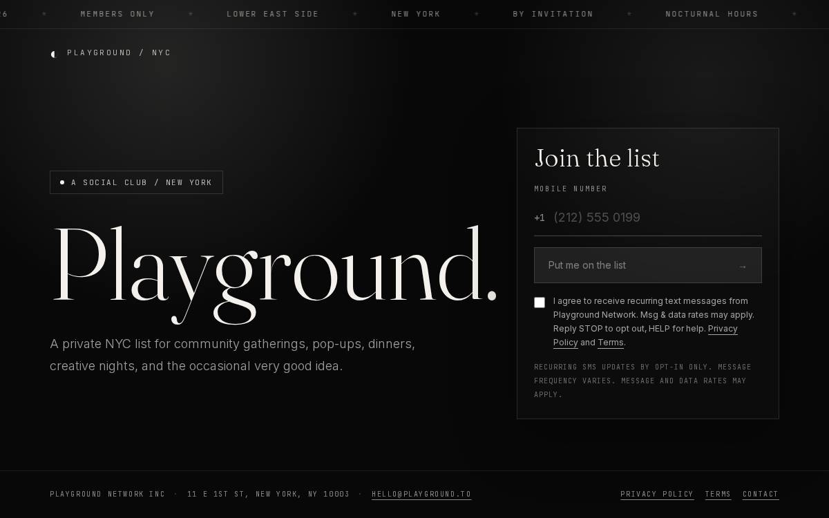 Playground Network website preview
